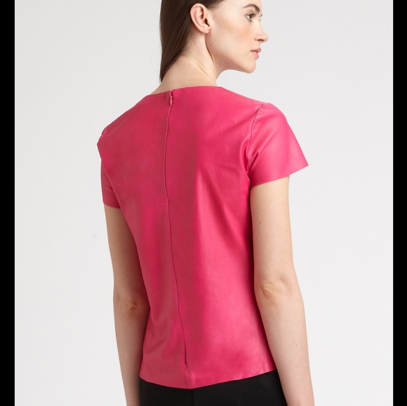 Ralph Lauren black label Rowena lamb leather top - Picture 3 of 10